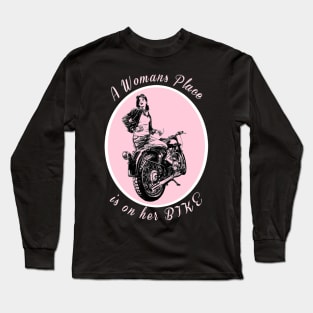 Woman Motorcyclist Design Long Sleeve T-Shirt